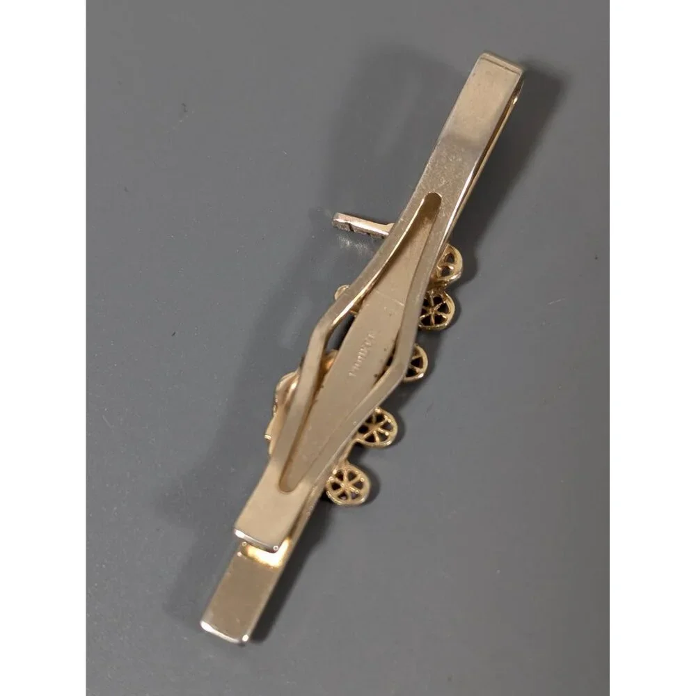 Vintage Pioneer Wagon Money Clip‎ Gold Tone Mens